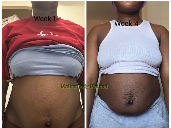 Week 1 vs Week 4 – remarkable belly flattening in one month